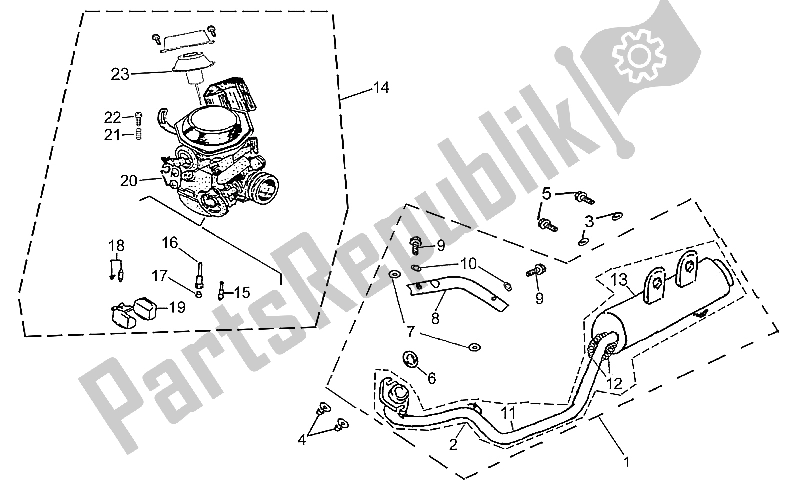 Alle Teile für das Auspuff-vergaser des Aprilia Quasar 180 2004