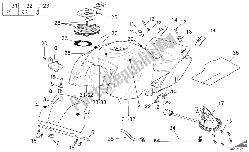 Alle onderdelen voor de Benzinetank van de Aprilia RSV4 R SBK Factory 1000 2009