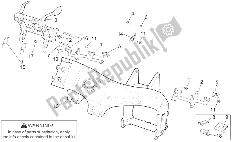 All parts for the Frame Ii of the Aprilia RSV Mille 1000 2003