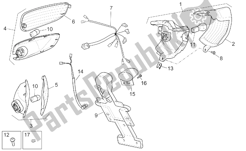 Alle Teile für das Rücklichter des Aprilia SR 50 H2O NEW DI Tech 2004