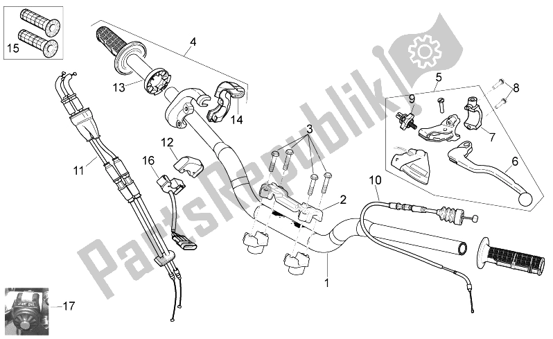 Toutes les pièces pour le Guidon - Commandes du Aprilia MXV 450 Cross 2008