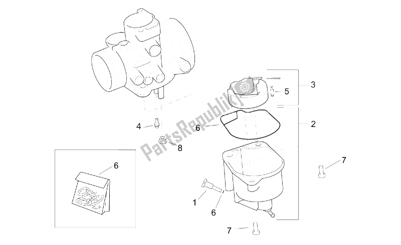 Tutte le parti per il Carburatore Dell'orto Iii del Aprilia SR 125 150 1999