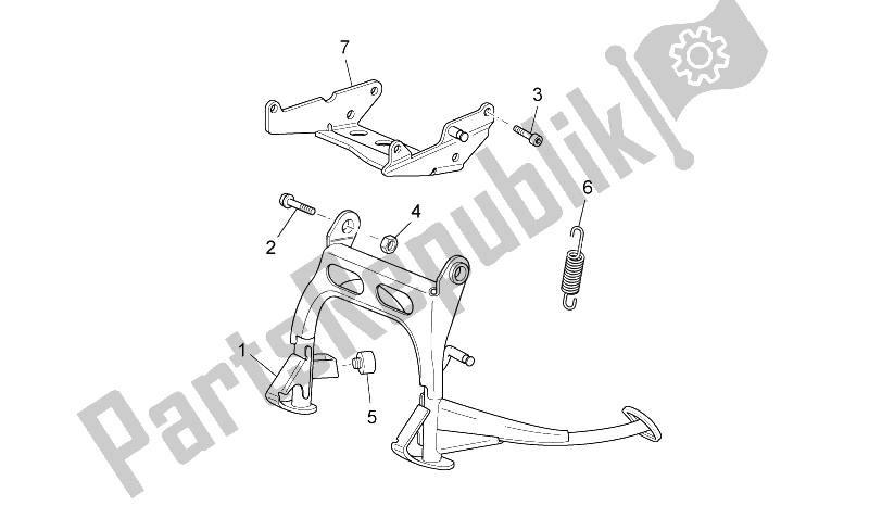 Toutes les pièces pour le Béquille Centrale du Aprilia Scarabeo 125 200 IE Light 2009