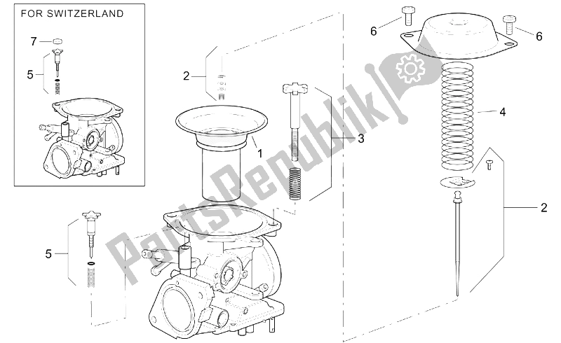 Toutes les pièces pour le Carburateur I du Aprilia Leonardo 250 ST ENG Yamaha 2001