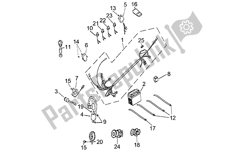 All parts for the Electrical System of the Aprilia Quasar 50 100 2003
