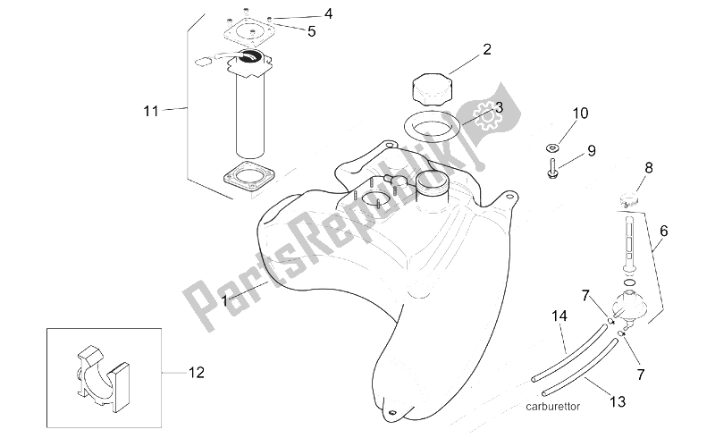 Toutes les pièces pour le Réservoir D'essence du Aprilia SR 125 150 1999