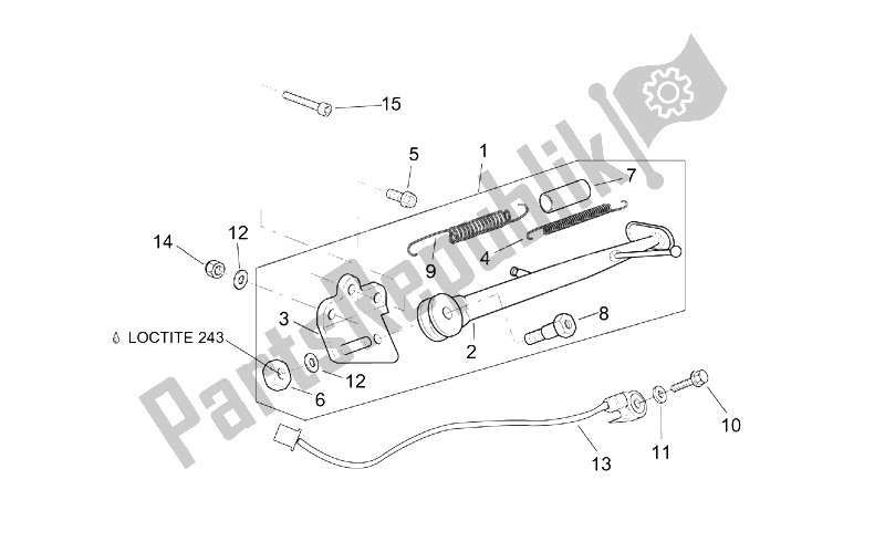 Todas as partes de Suporte Central do Aprilia RSV Mille 1000 2001