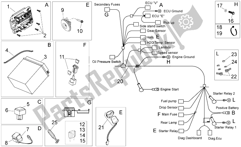 Alle Teile für das Elektrisches System Ii des Aprilia Dorsoduro 750 ABS 2008