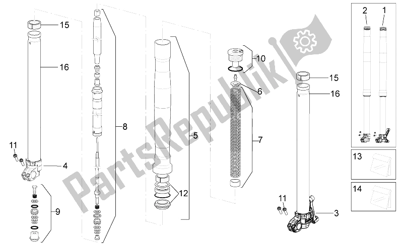 Tutte le parti per il Forcella Ii del Aprilia RXV SXV 450 550 2008