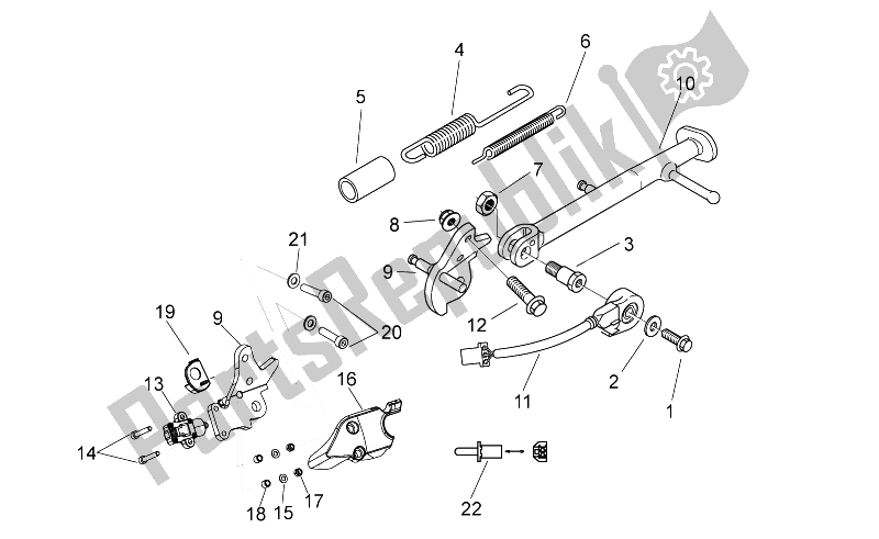 Todas as partes de Suporte Central do Aprilia RS 125 2006