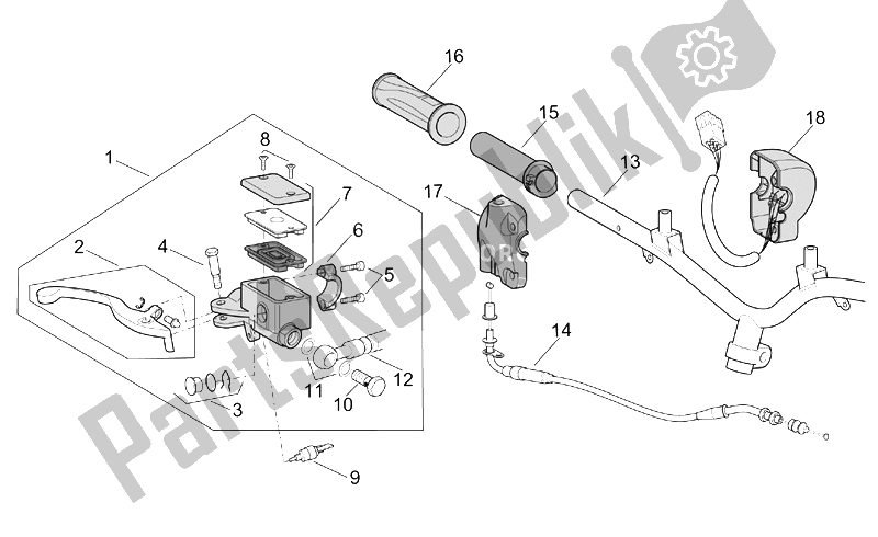 Toutes les pièces pour le Contrôles Rh du Aprilia Scarabeo 50 Ditech 2001