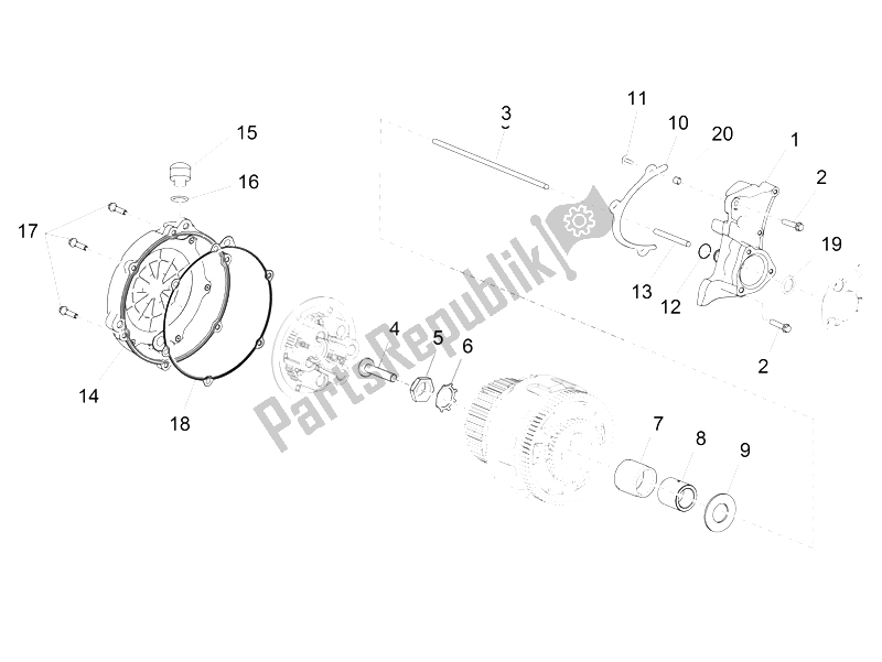 All parts for the Clutch Cover of the Aprilia Caponord 1200 Rally 2015