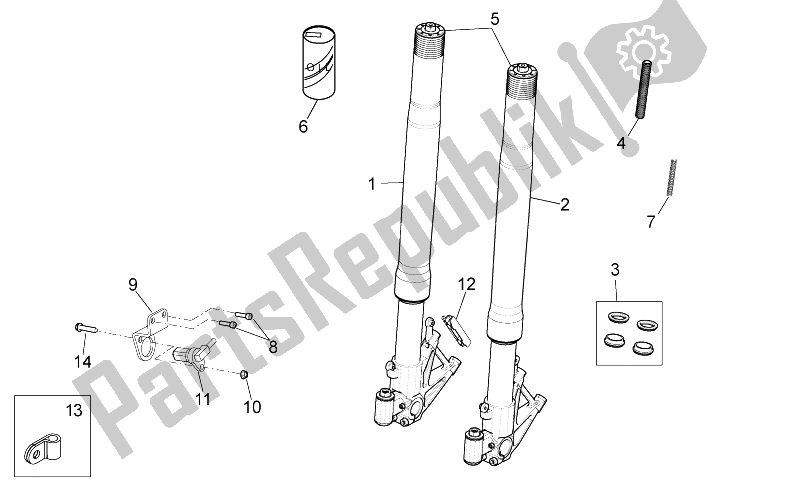 Todas las partes para Tenedor Frontal de Aprilia Tuono V4 1100 Factory 2015