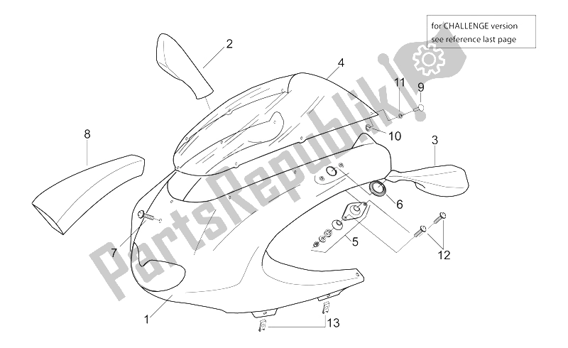 Alle Teile für das Vorderkörper I des Aprilia RS 250 1998