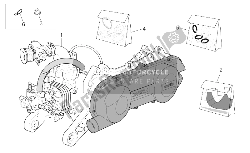 Todas as partes de Motor do Aprilia Scarabeo 50 Ditech 2001