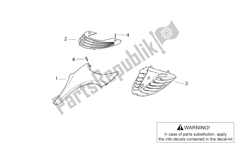 All parts for the Front Body Ii of the Aprilia SR 50 H2O 1997