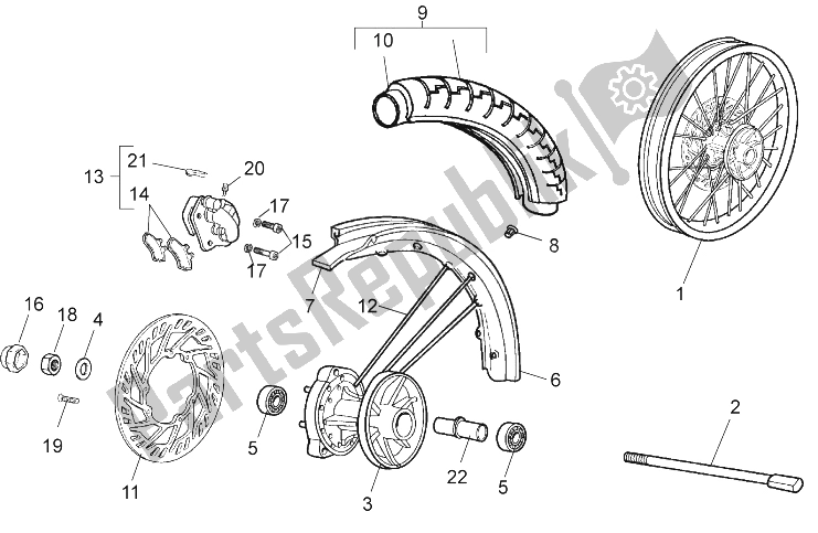 Wszystkie części do Przednie Ko? O Aprilia RX SX 50 2011