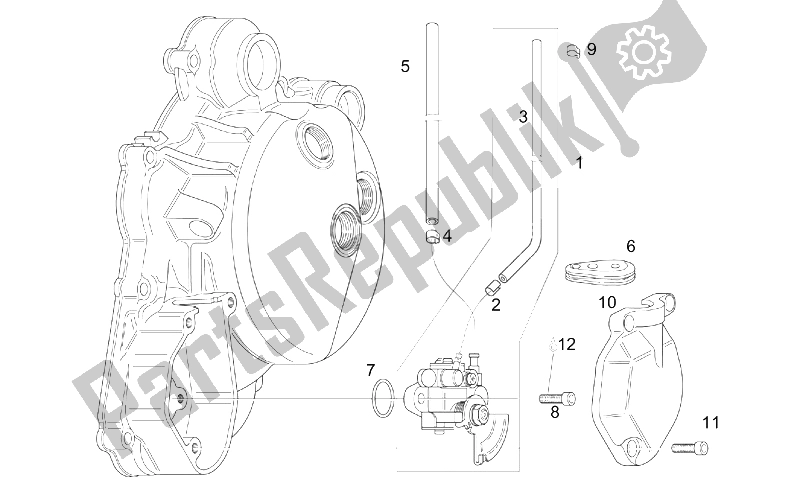 All parts for the Oil Pump of the Aprilia RS 125 Tuono 2003