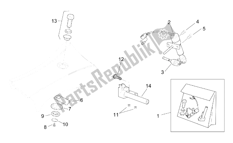 Todas as partes de Kit De Ferragens De Bloqueio do Aprilia SR 125 150 1999