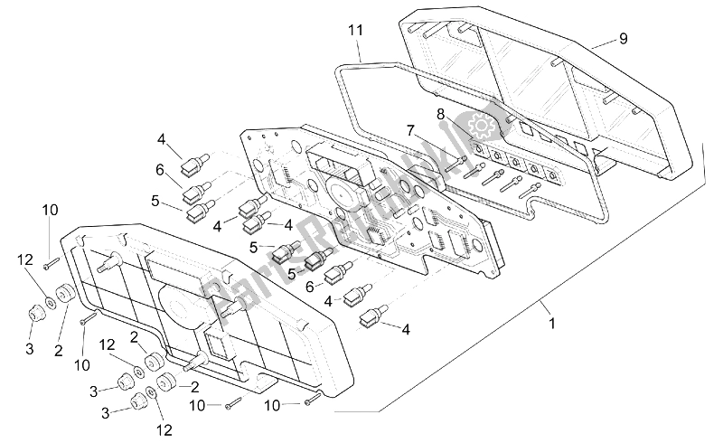 Alle Teile für das Instrumententafel des Aprilia RSV Mille 1000 2003