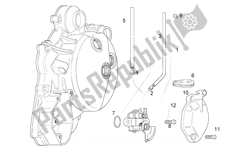 All parts for the Oil Pump of the Aprilia RS 125 2006