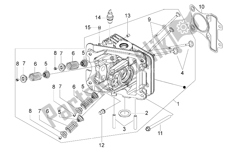 Toutes les pièces pour le Culasse - Soupapes du Aprilia Scarabeo 50 4T 4V 2014