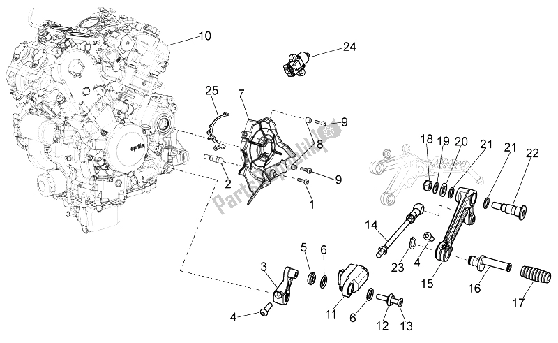 All parts for the Engine of the Aprilia RSV4 Aprc Factory STD SE 1000 2011