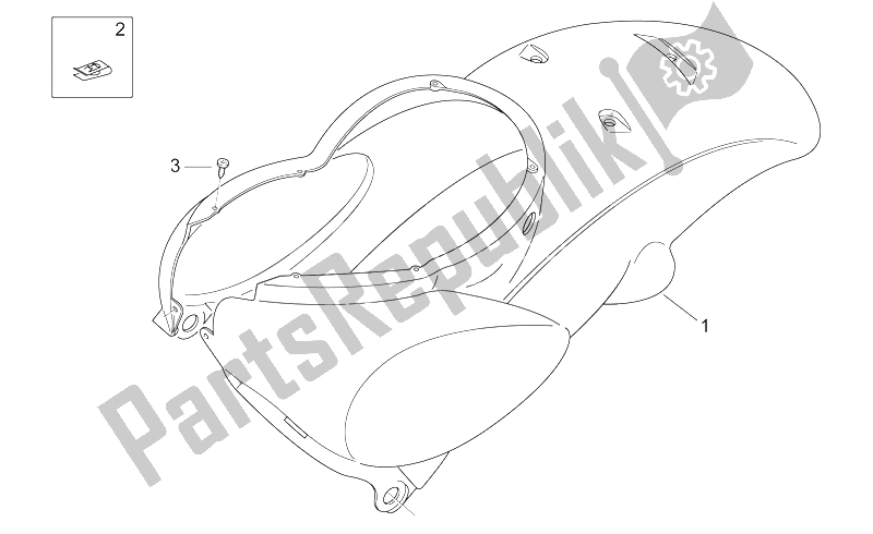 All parts for the Rear Body I - Rear Fairing of the Aprilia Scarabeo 50 2T ENG Minarelli 1998