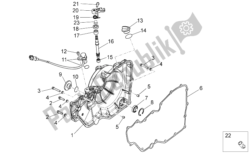 Alle onderdelen voor de Koppelingsdeksel van de Aprilia RSV4 Aprc Factory ABS 1000 2013
