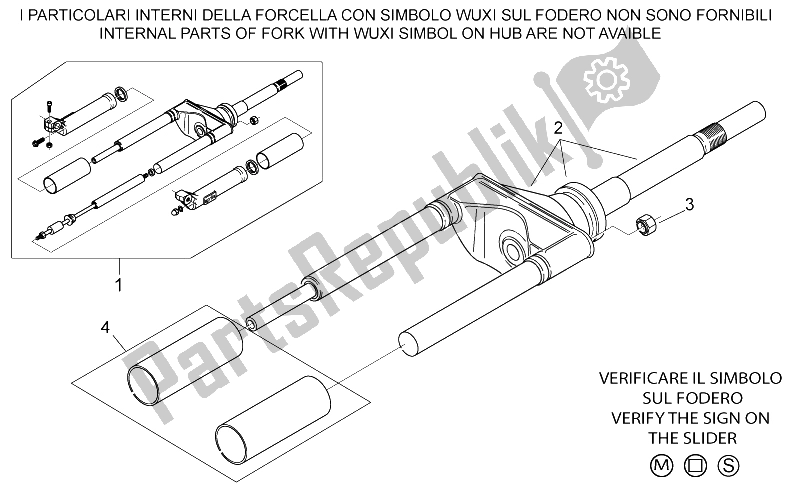 Alle Teile für das Vordergabel I des Aprilia Scarabeo 50 2T ENG Minarelli 2000