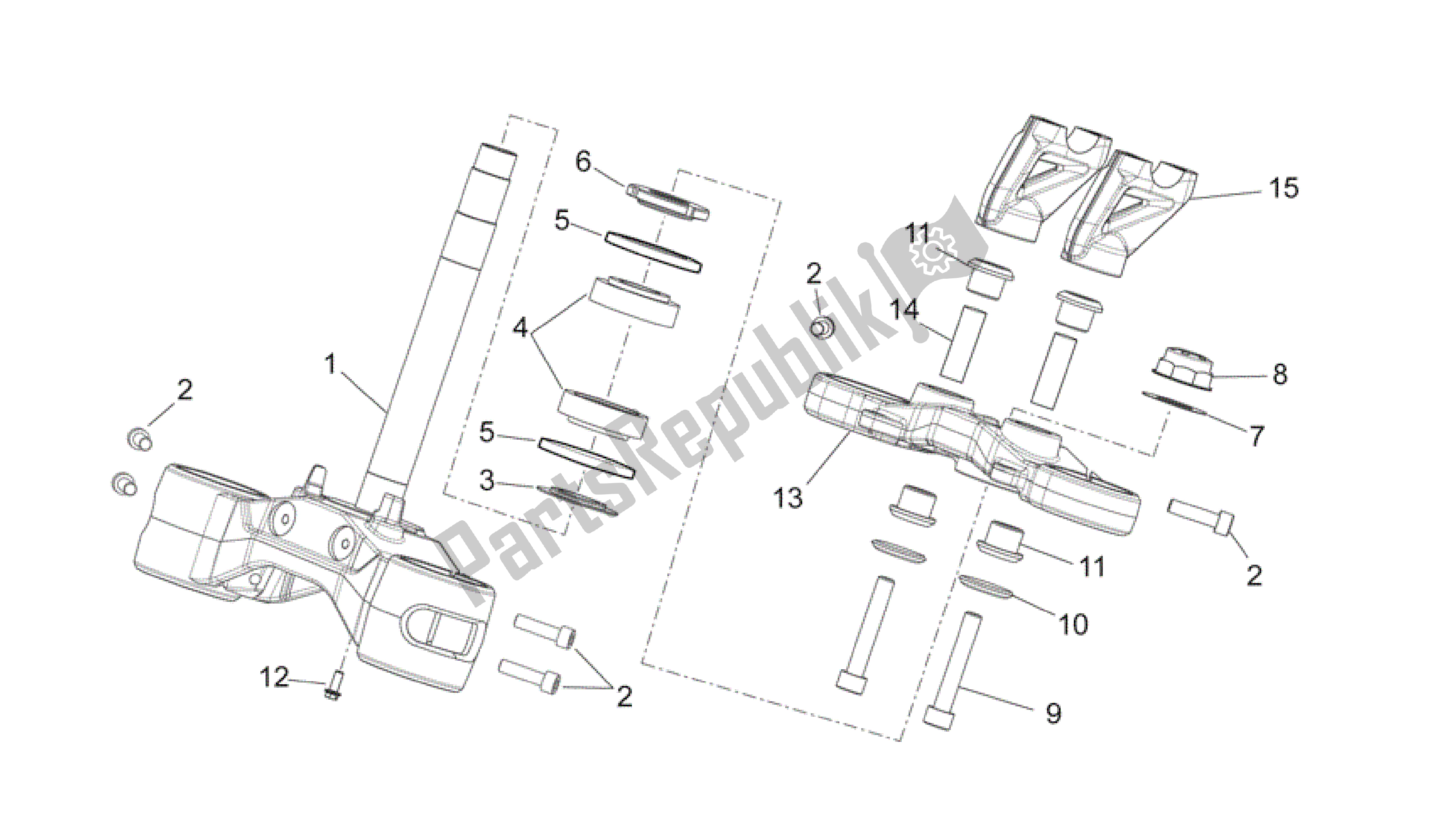 Todas as partes de Direção do Aprilia Mana 850 2007 - 2011