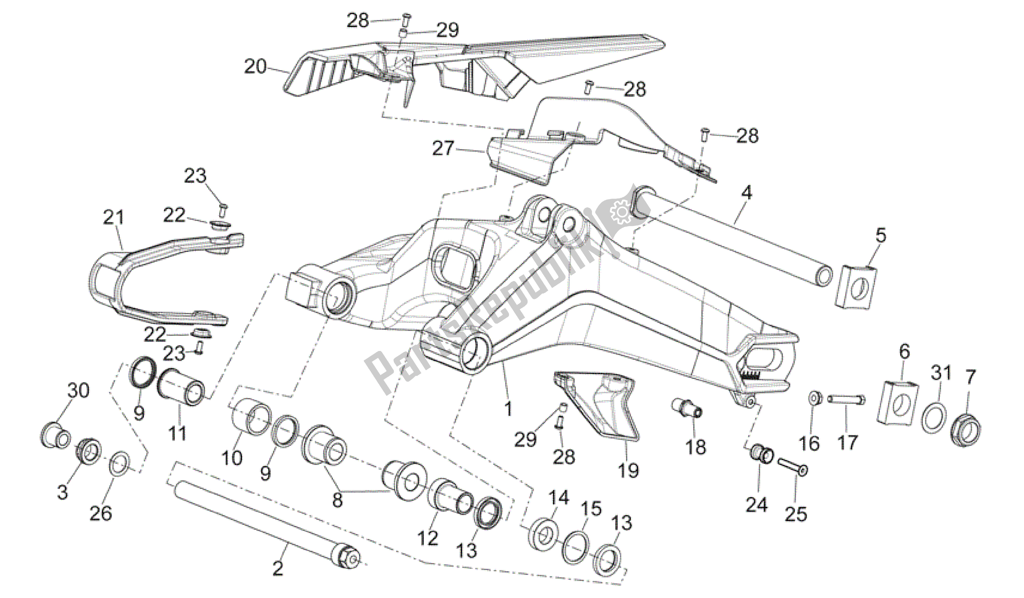 Todas las partes para Brazo Oscilante de Aprilia Mana 850 2007 - 2011