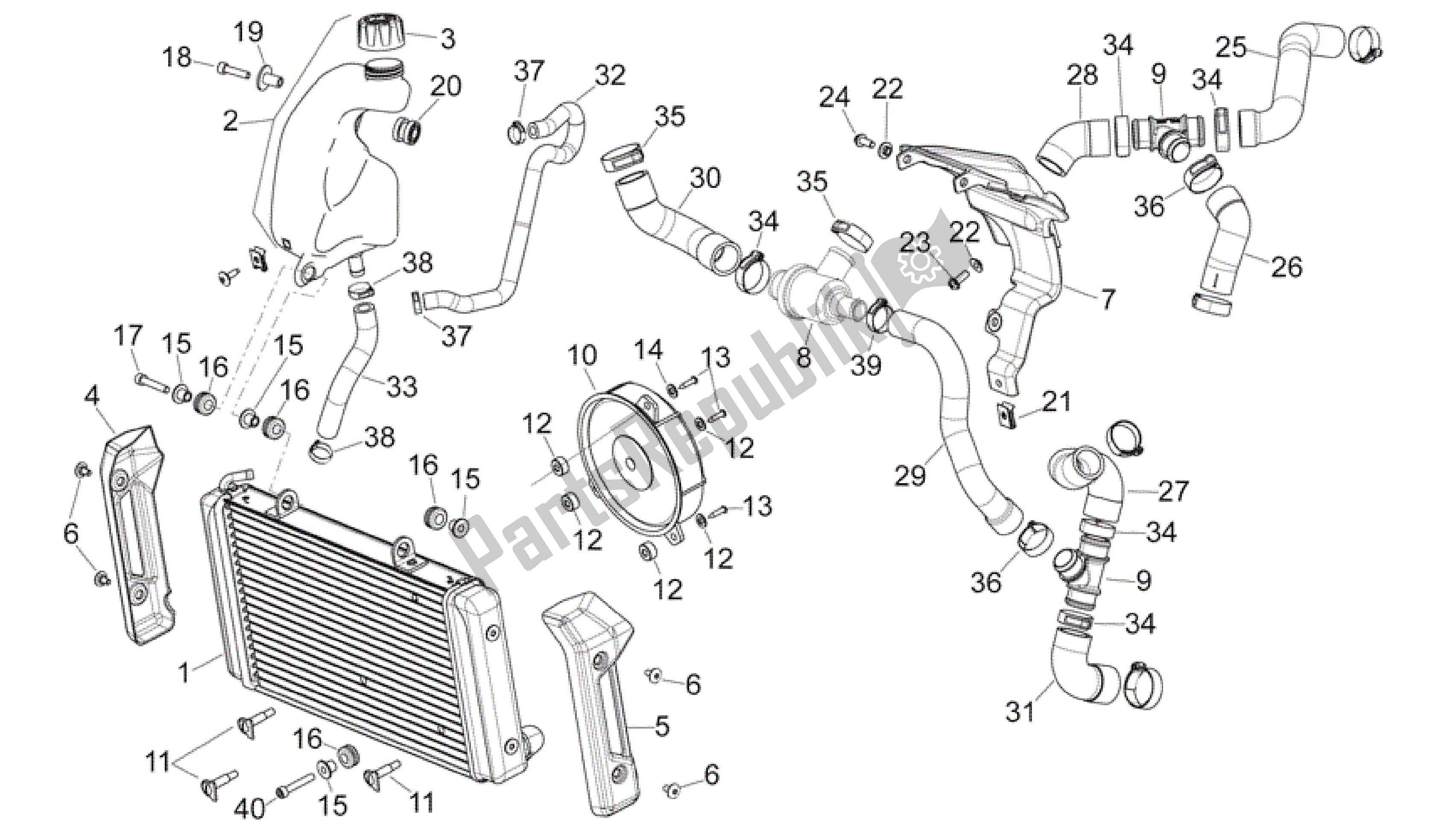 Toutes les pièces pour le Système De Refroidissement du Aprilia Mana 850 2007 - 2011