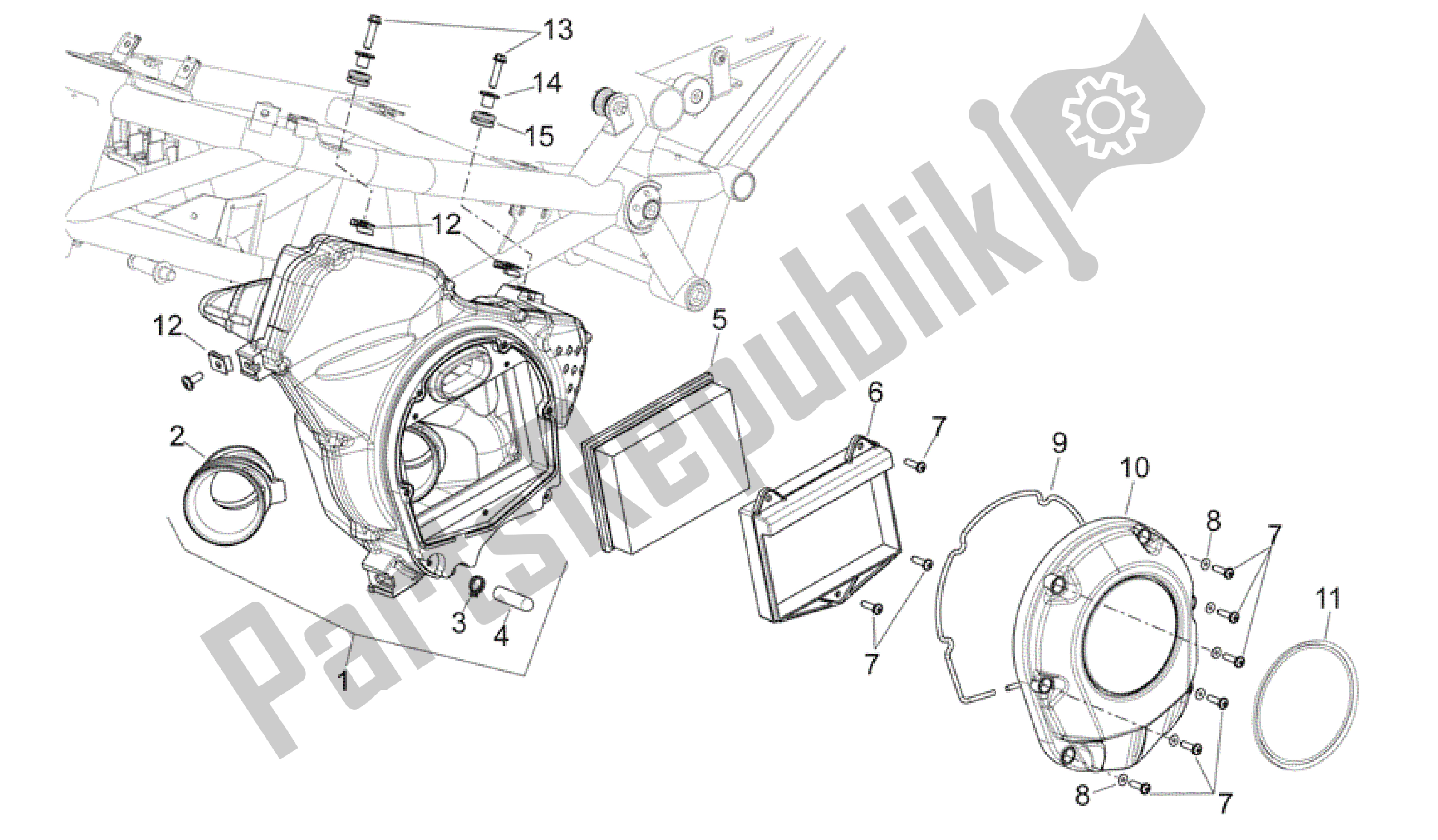 Toutes les pièces pour le Boite D'air du Aprilia Mana 850 2007 - 2011