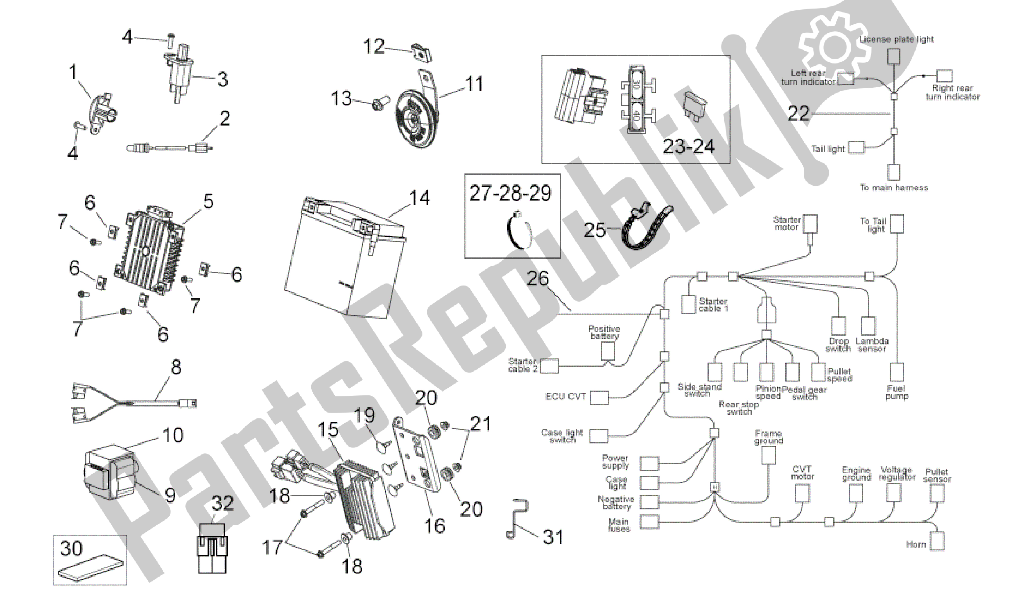 All parts for the Electrical System Ii of the Aprilia Mana 850 2007 - 2011