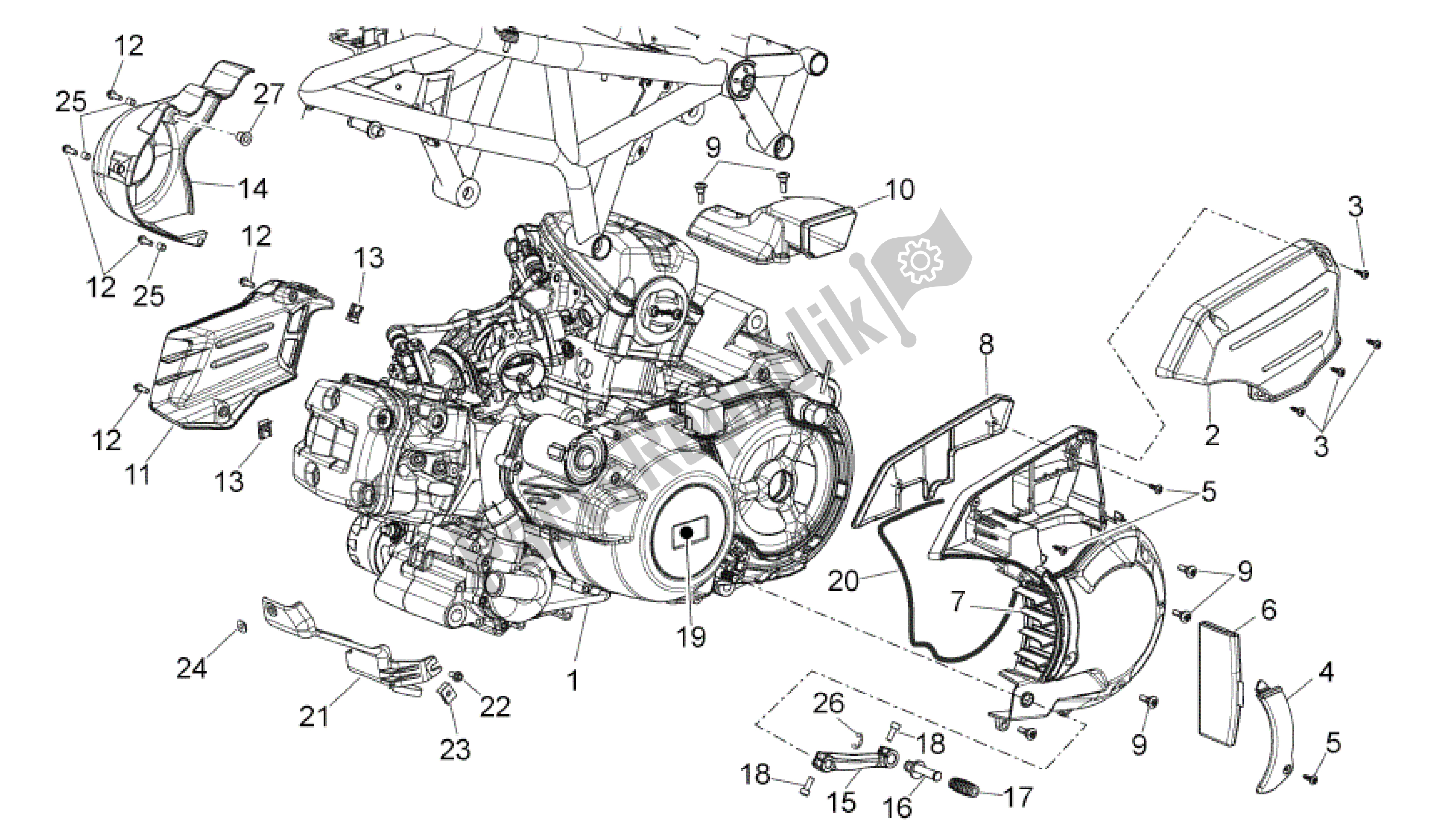 Toutes les pièces pour le Moteur du Aprilia Mana 850 2007 - 2011