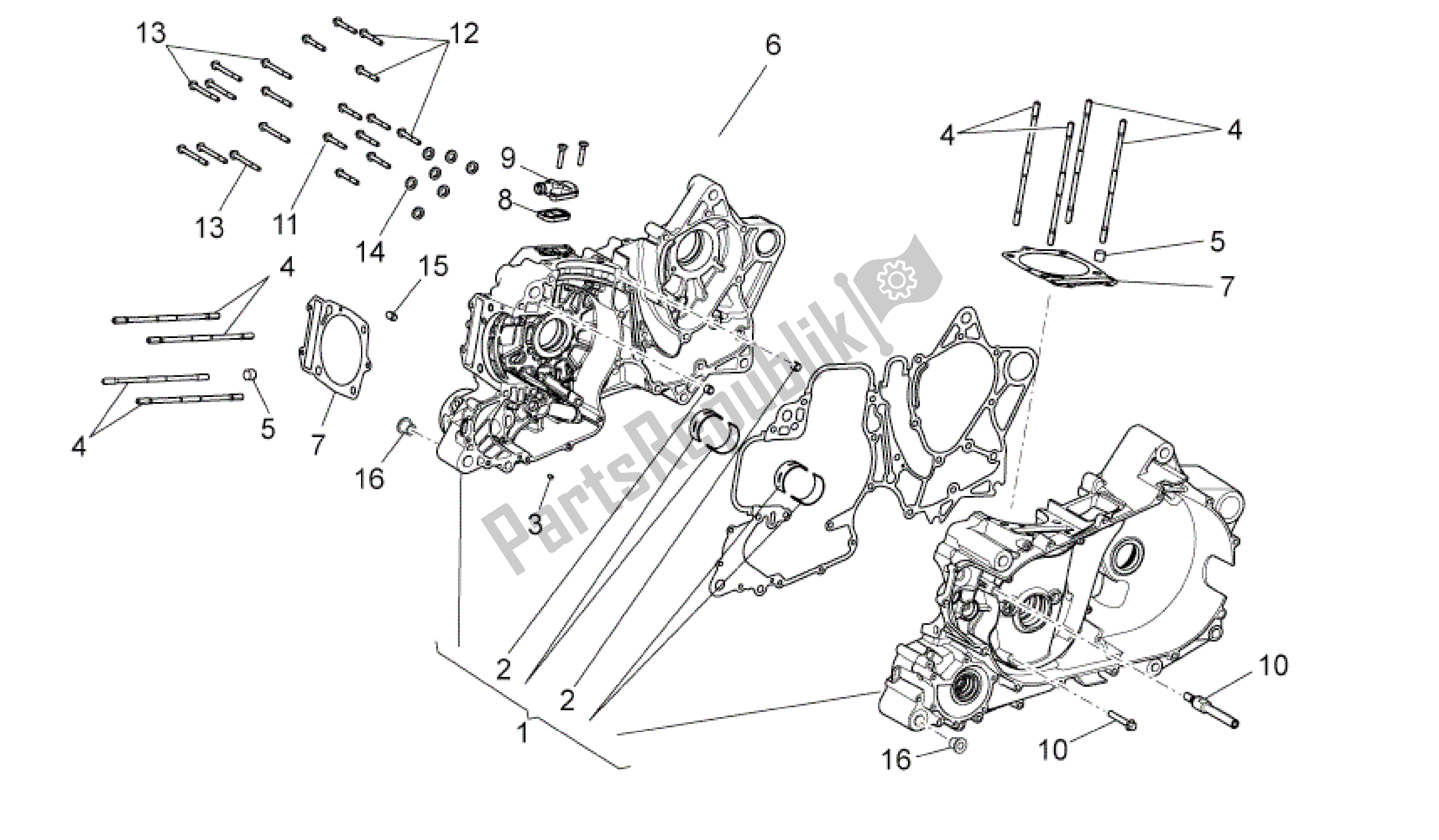 Todas las partes para Cárteres I de Aprilia Mana 850 2007 - 2011