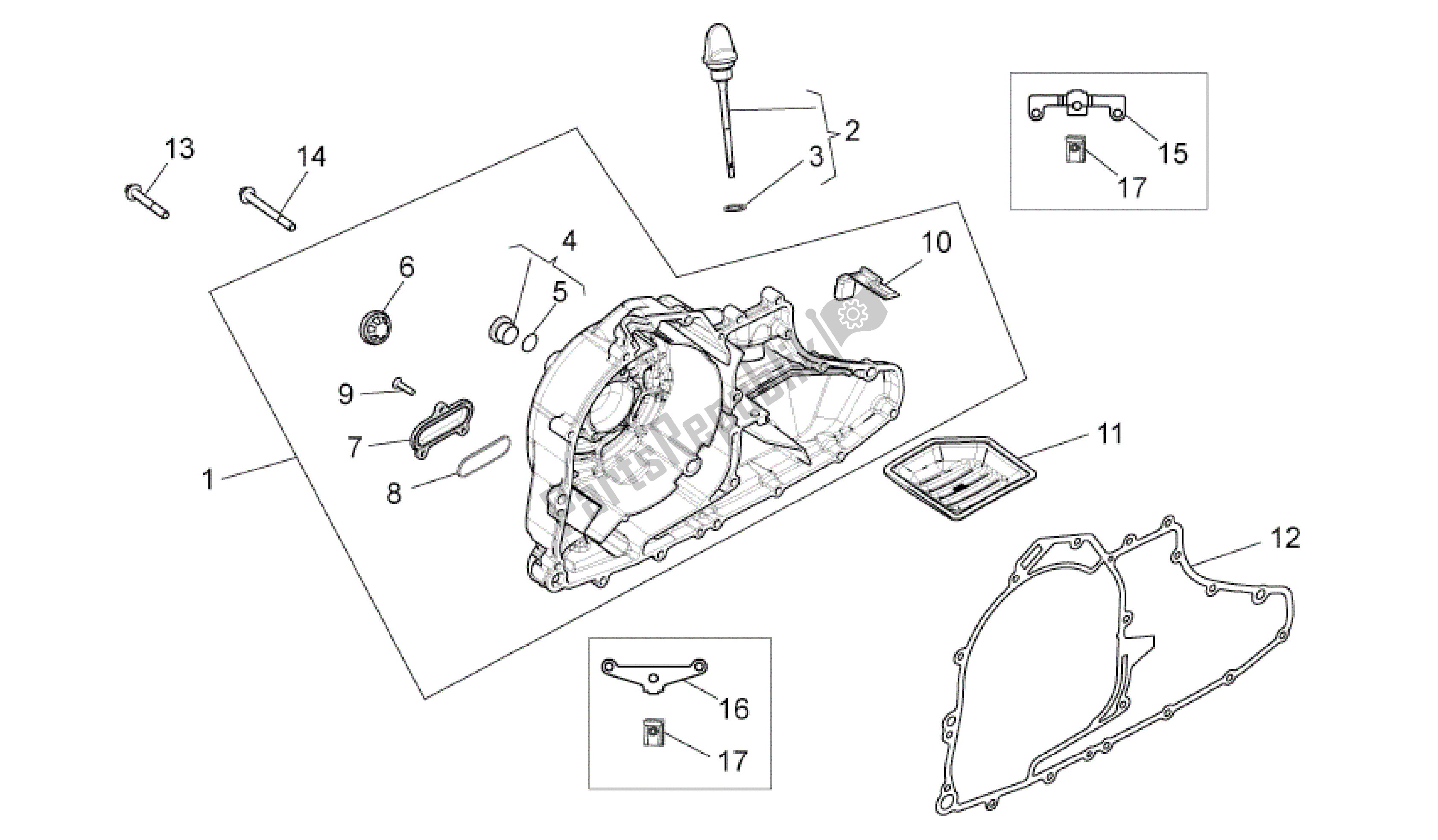 Tutte le parti per il Coperchio Del Volano del Aprilia Mana 850 2007 - 2011