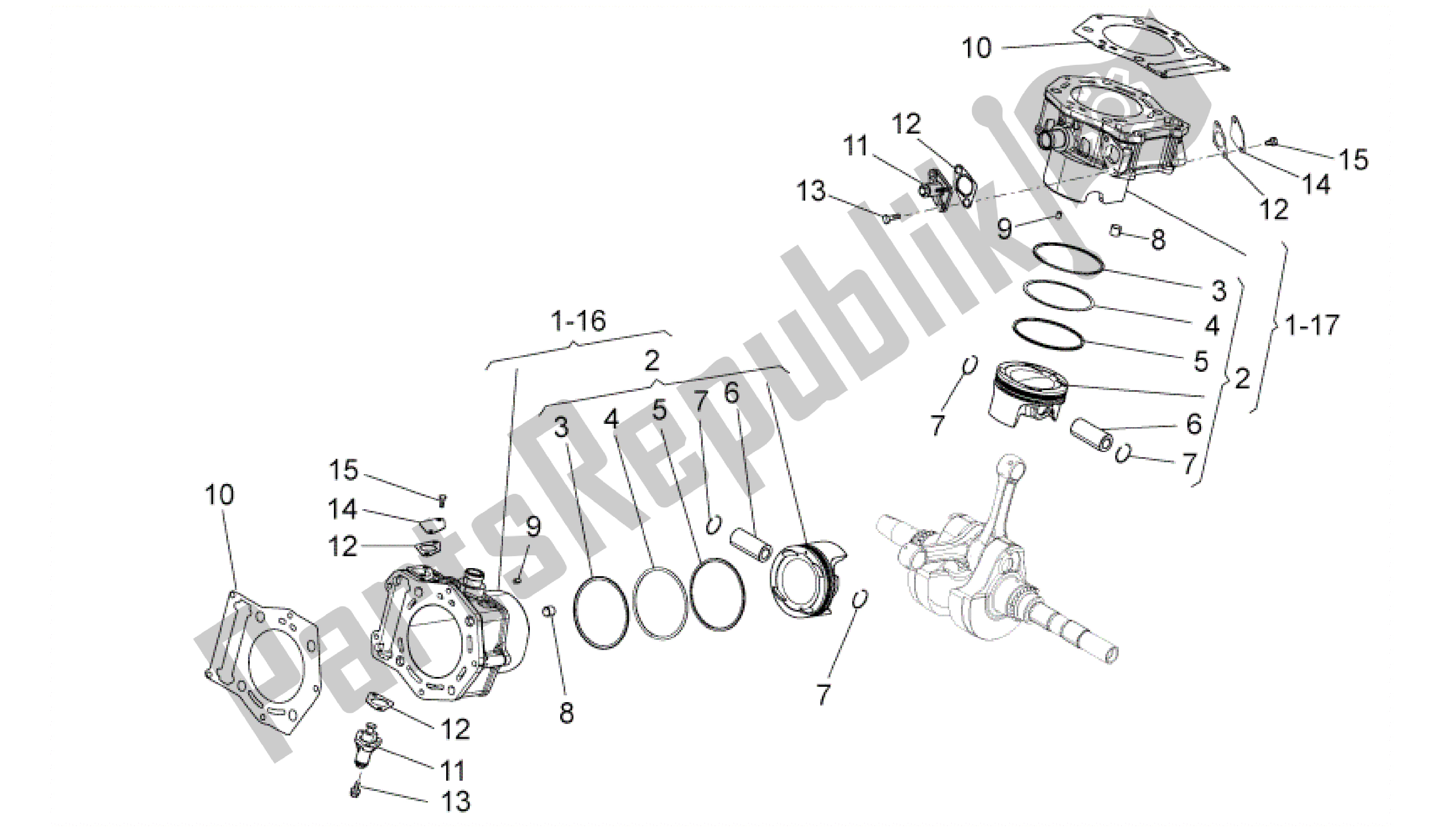 Wszystkie części do Cylinder Z T? Okiem Aprilia Mana 850 2007 - 2011