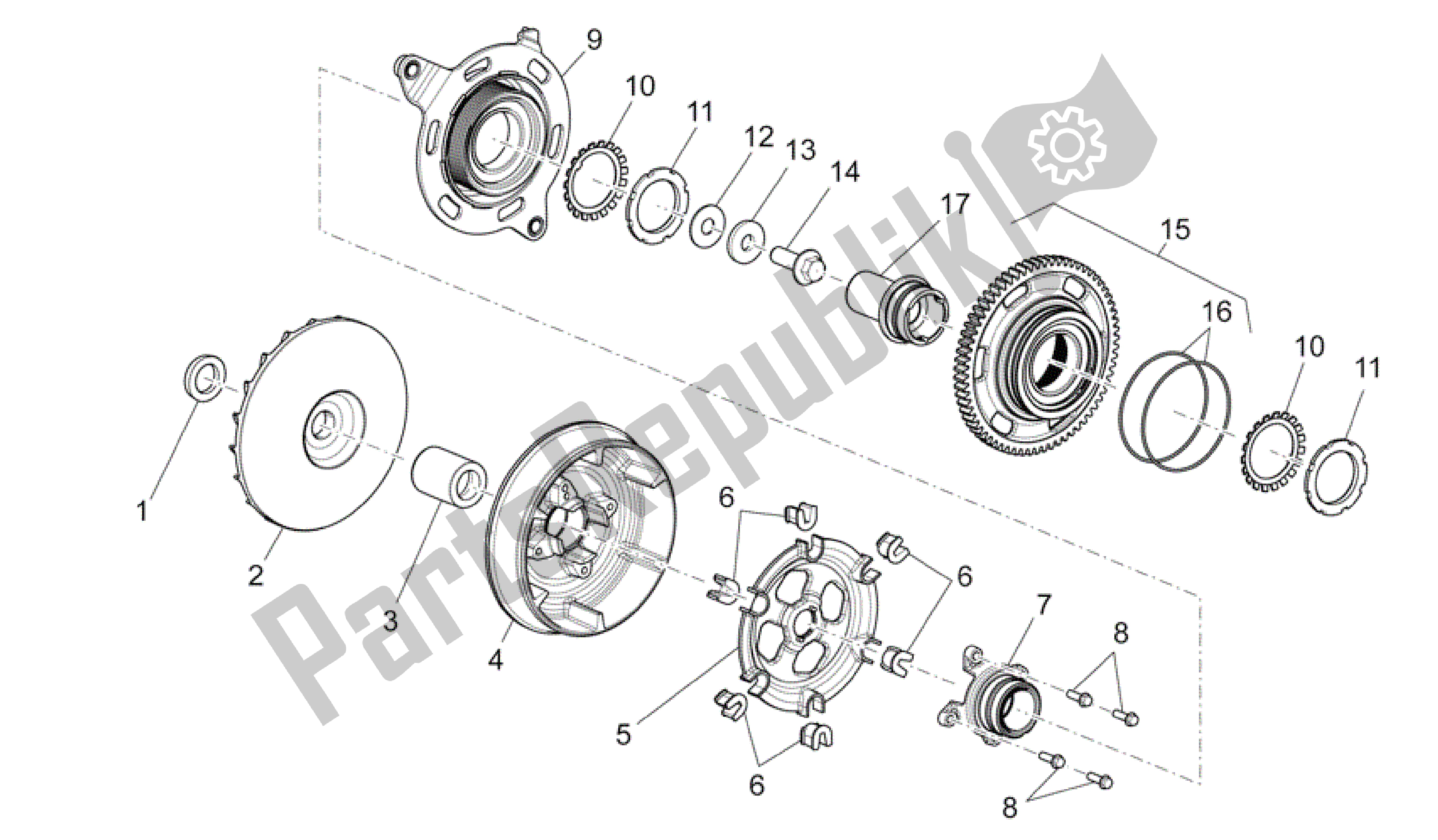 Toutes les pièces pour le Transmission I du Aprilia Mana 850 2007 - 2011