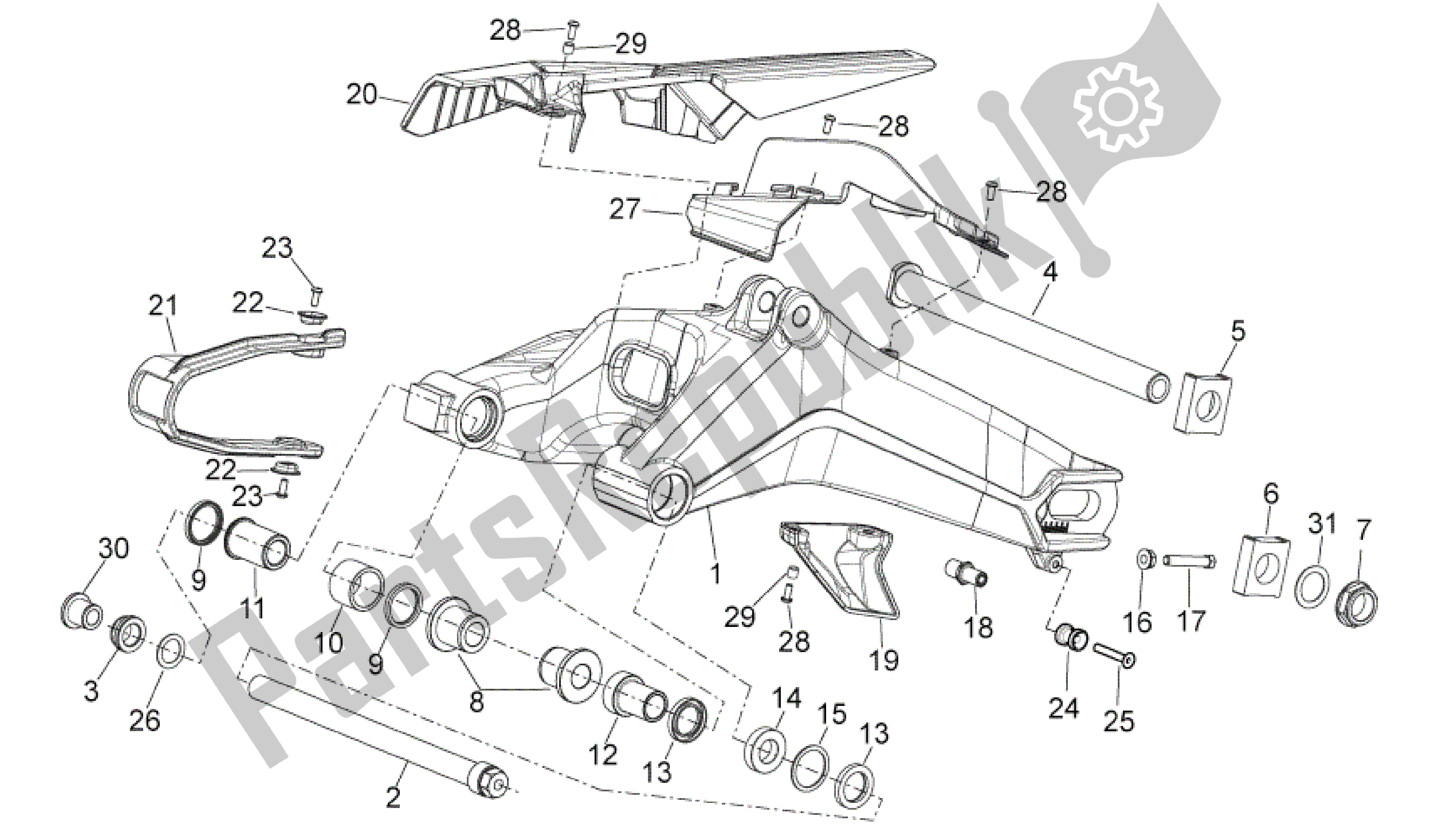 Toutes les pièces pour le Bras Oscillant du Aprilia Mana 850 2009 - 2011