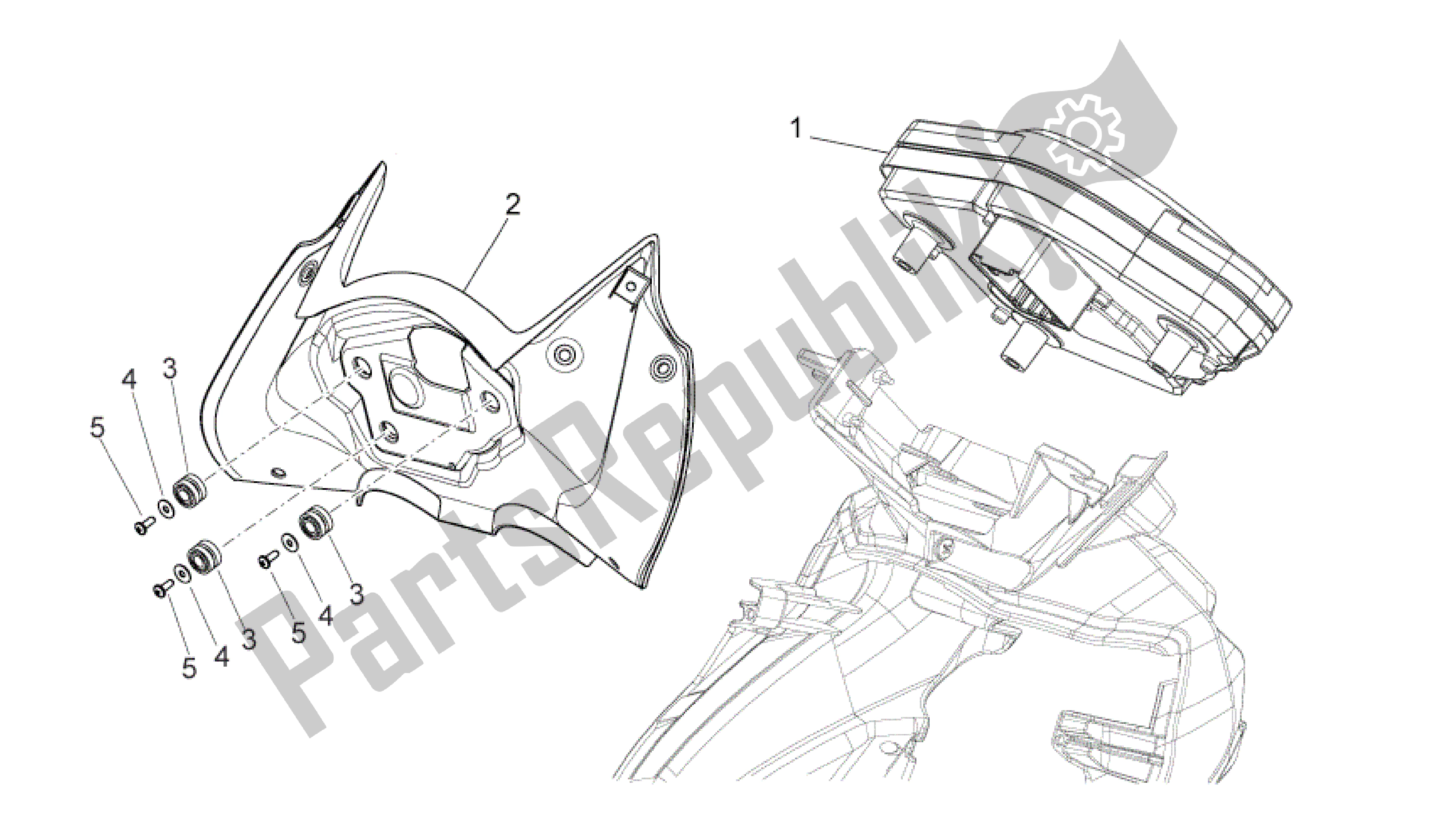 All parts for the Dashboard of the Aprilia Mana 850 2009 - 2011