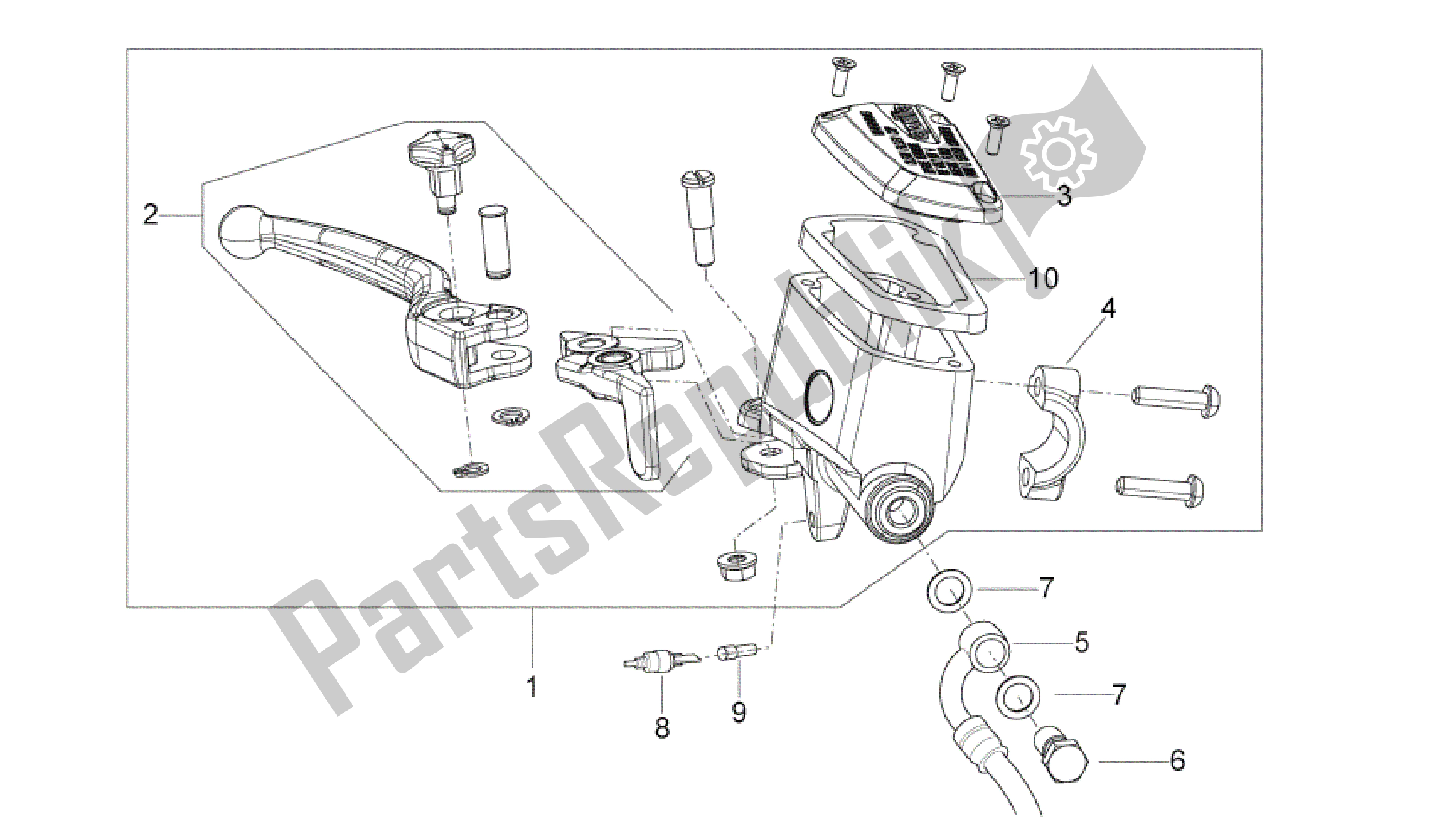 All parts for the Front Master Cilinder of the Aprilia Mana 850 2009 - 2011