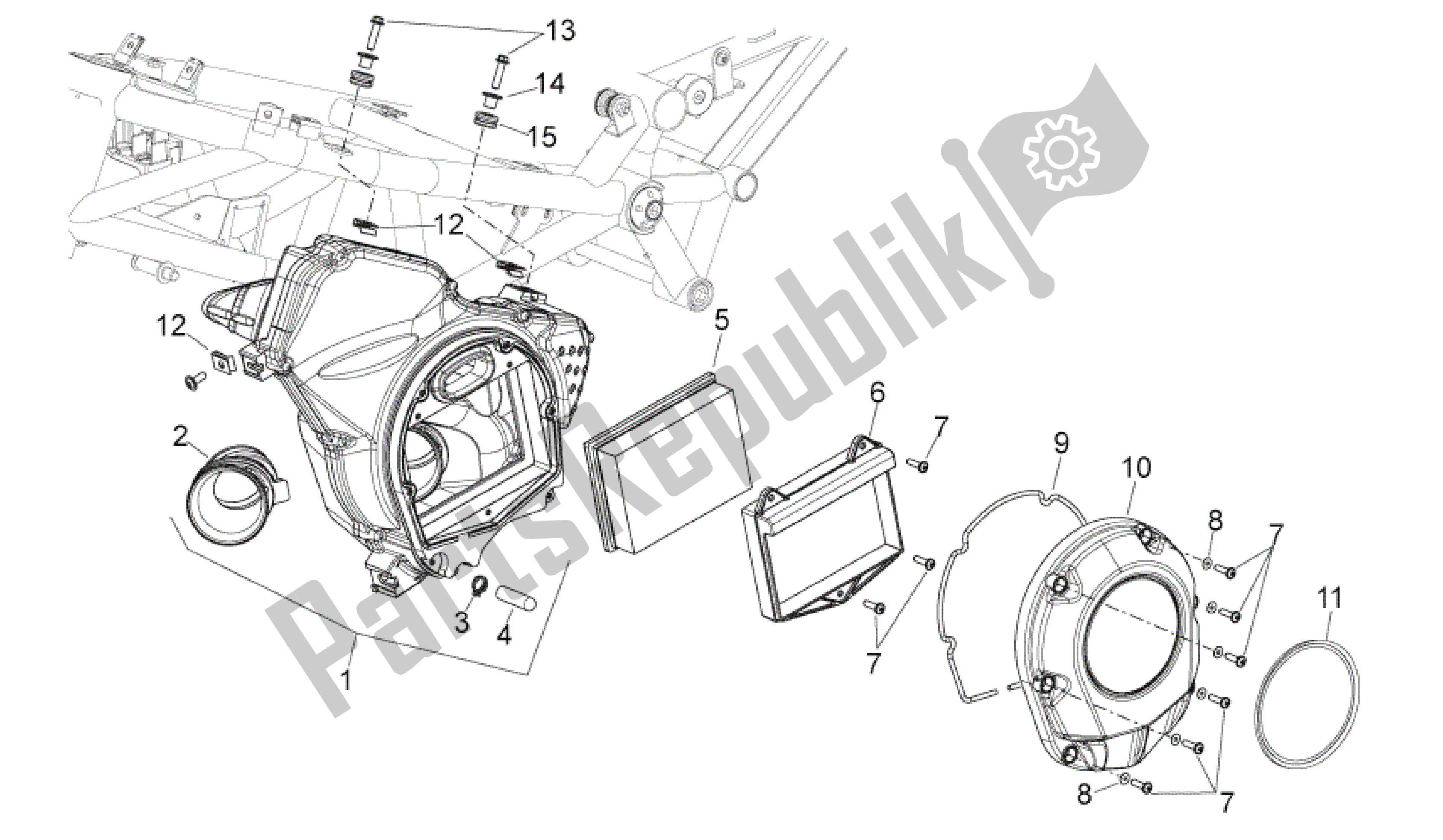 Tutte le parti per il Air Box del Aprilia Mana 850 2009 - 2011