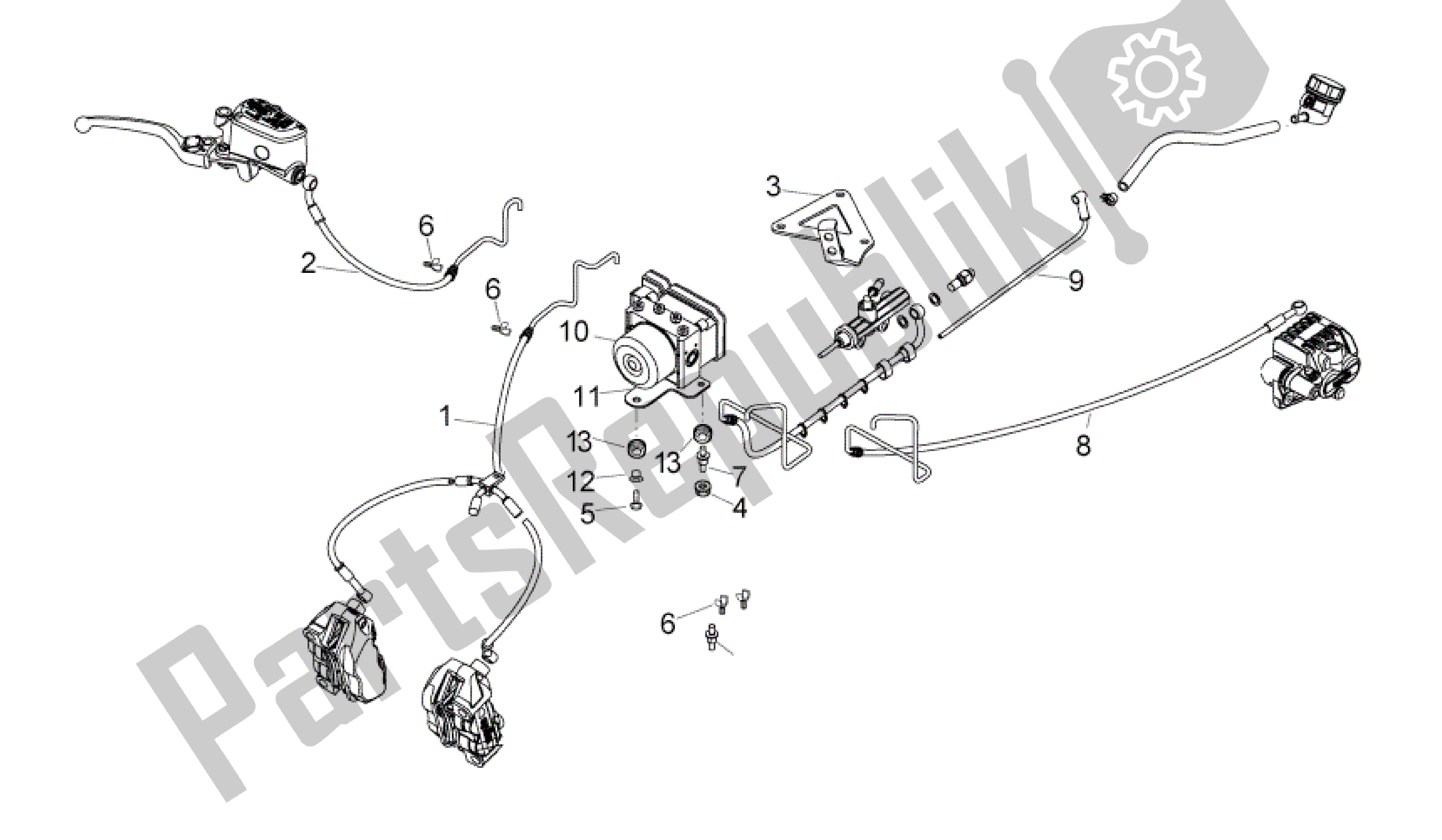 Tutte le parti per il Sistema Frenante Abs del Aprilia Mana 850 2009 - 2011