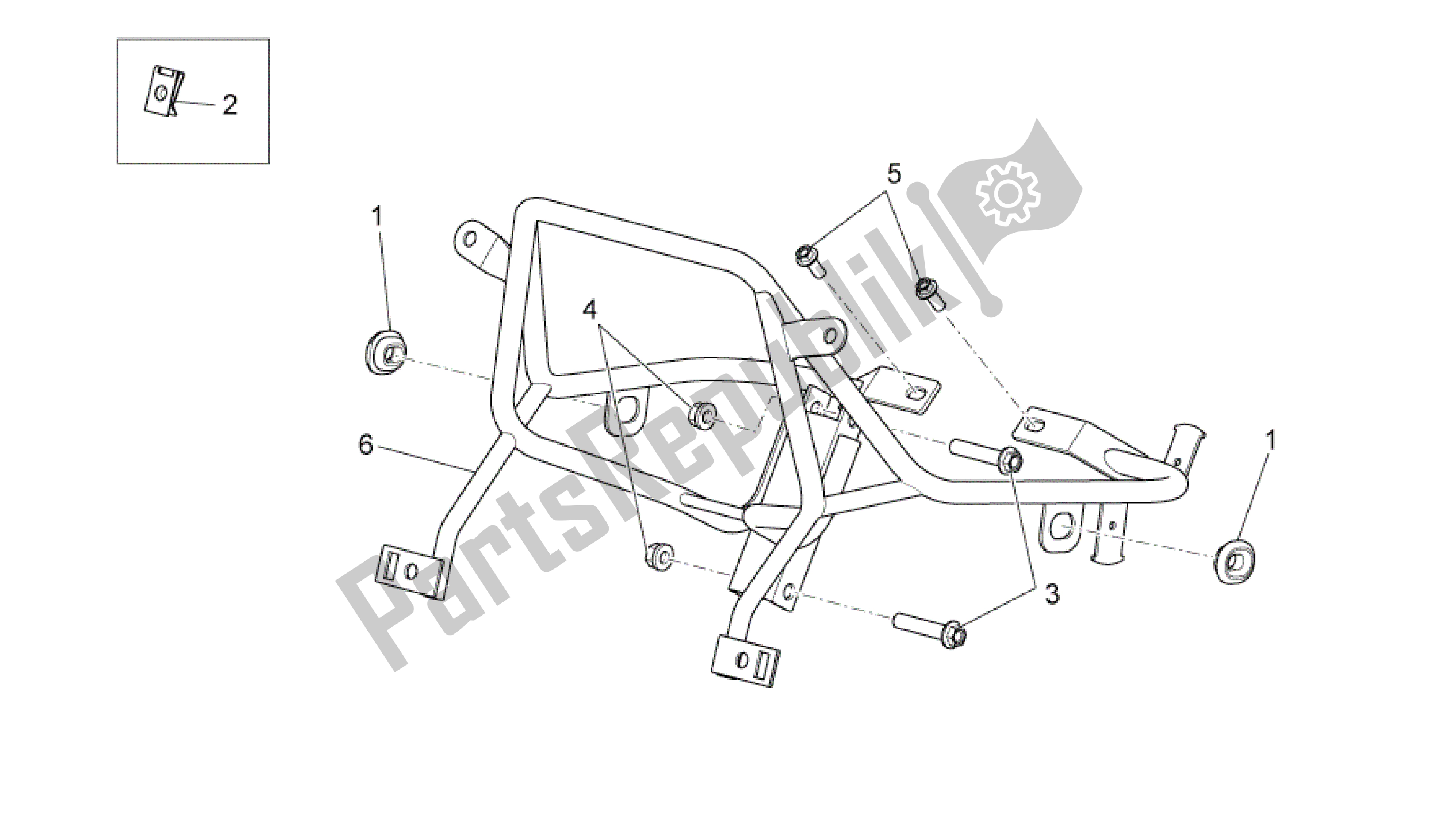All parts for the Front Frame of the Aprilia Mana 850 2009 - 2011