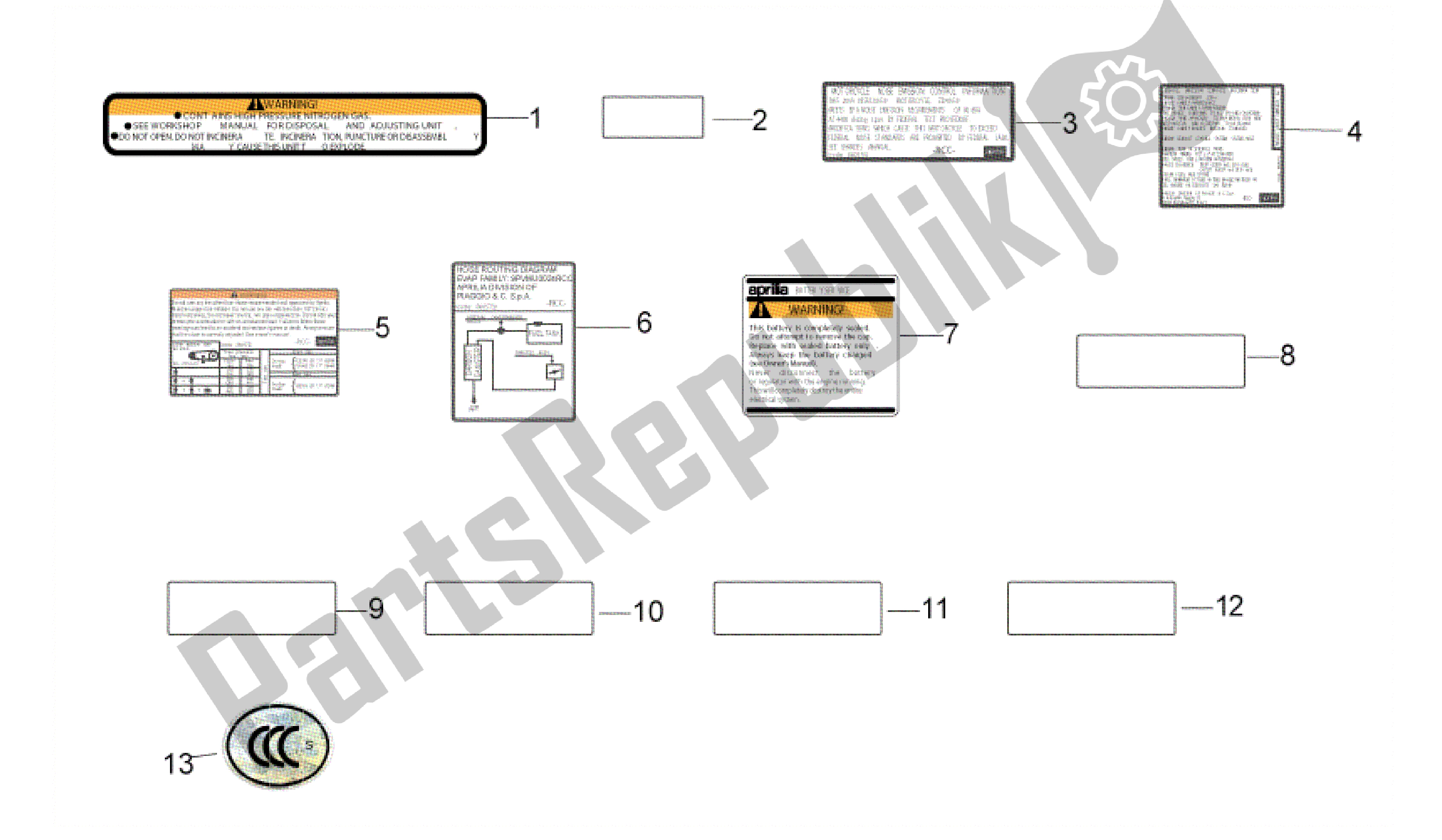 All parts for the Cina-usa Decals of the Aprilia Mana 850 2009 - 2011