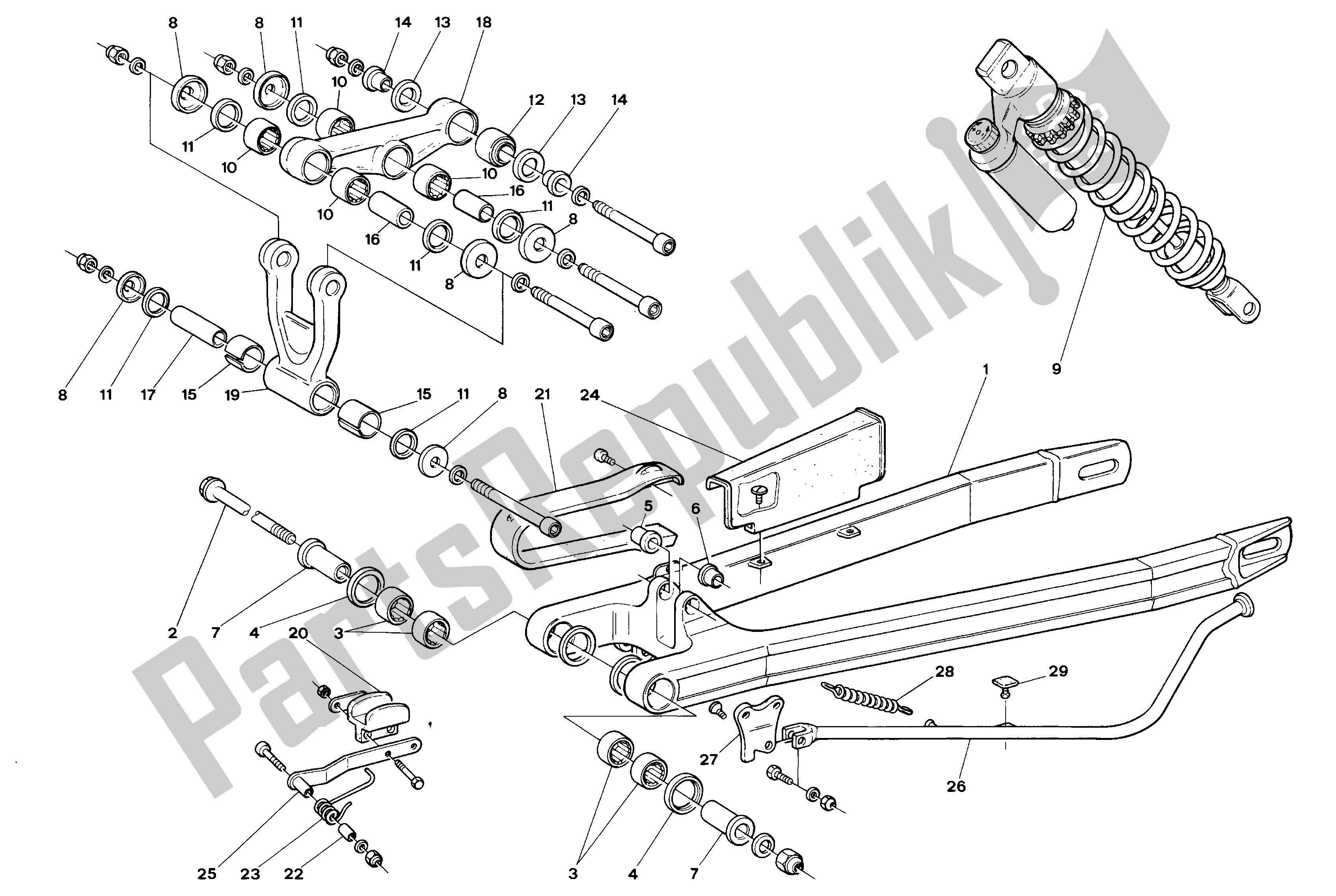 Todas las partes para Horquilla Trasera Y Suspensión de Aprilia Climber 240 1992