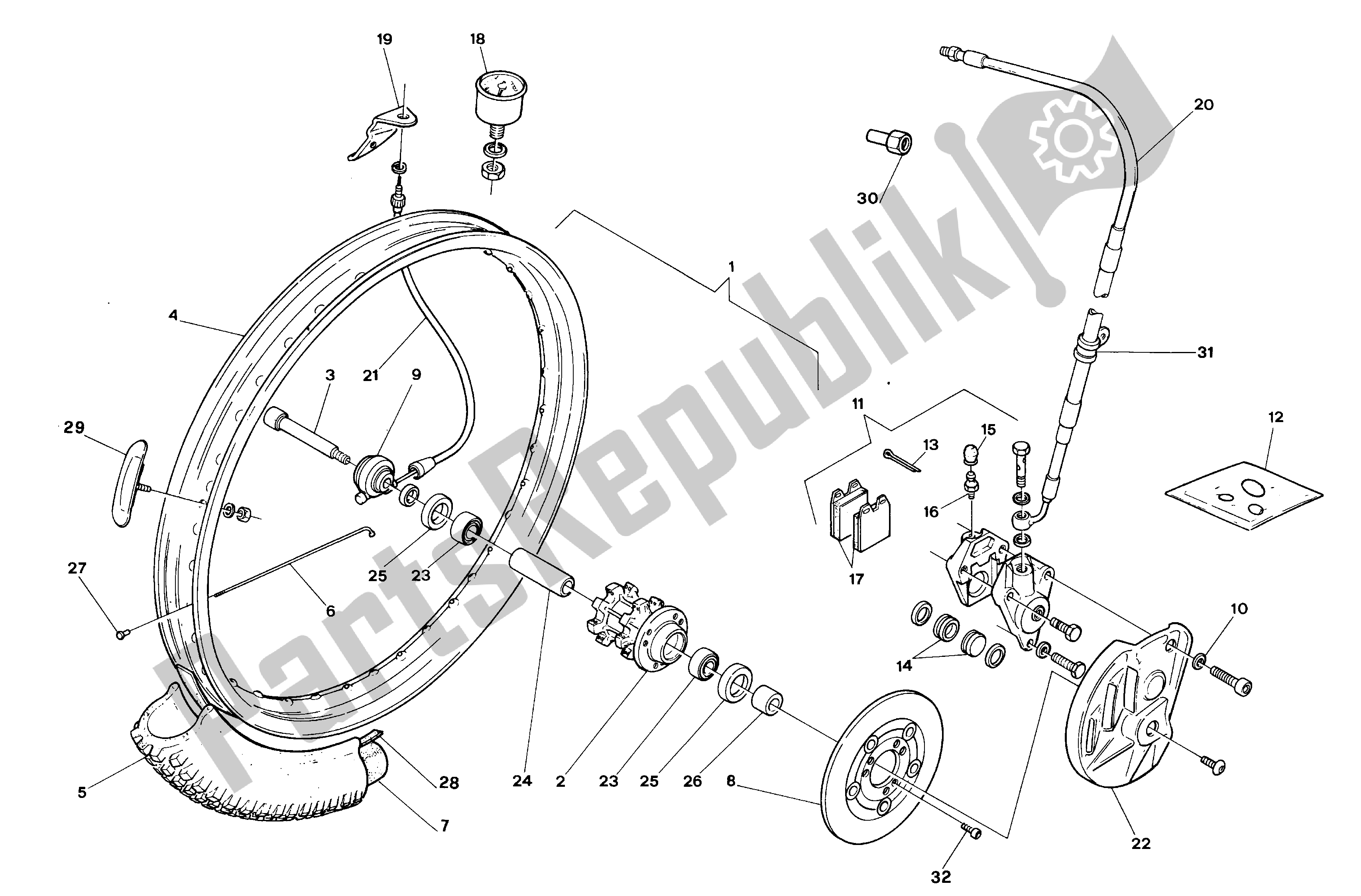 Tutte le parti per il Ruota Anteriore del Aprilia Climber 280 1992