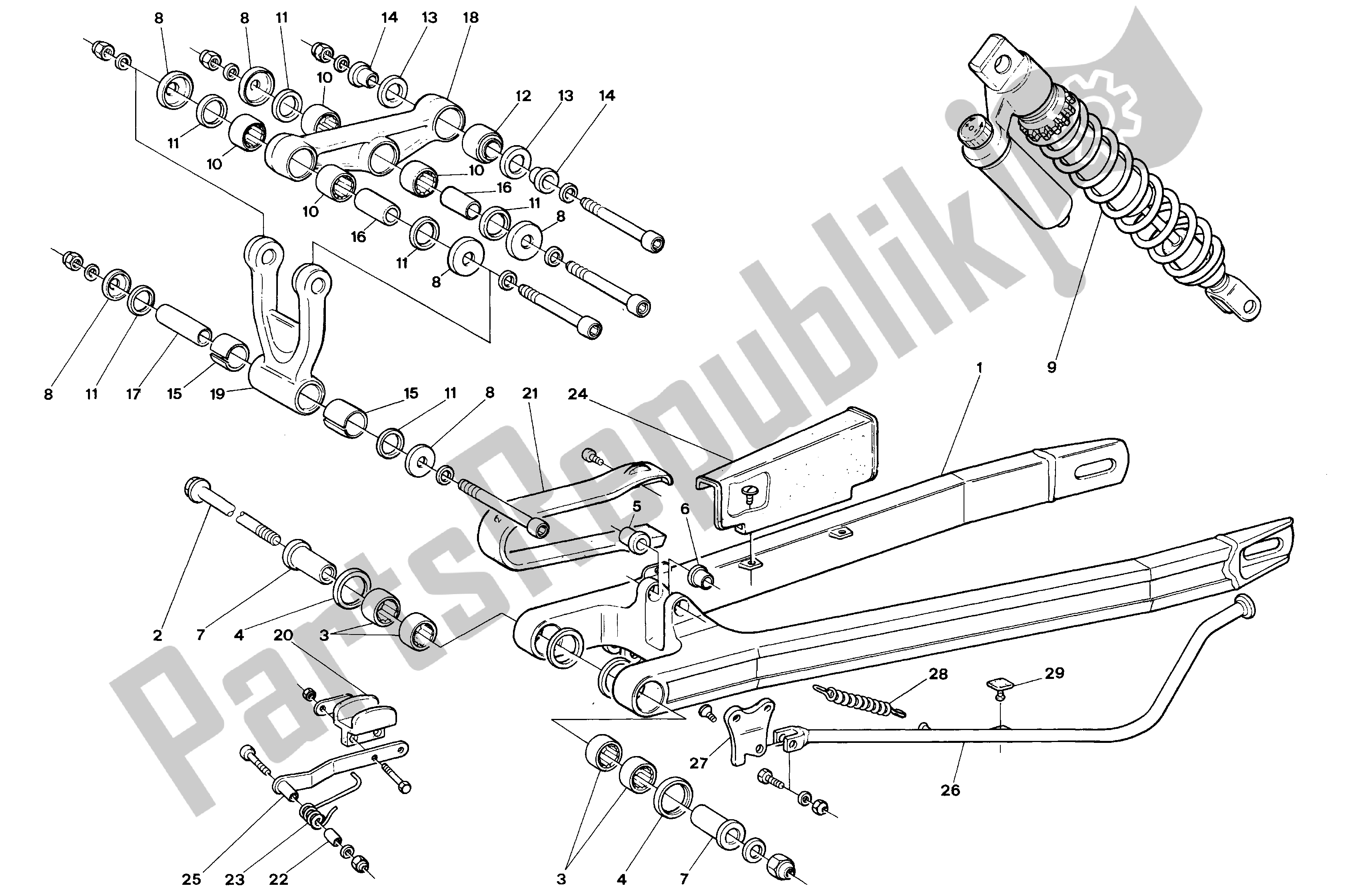 Tutte le parti per il Forcellone E Sospensione Posteriore del Aprilia Climber 240 1993